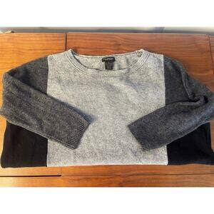 Philosophy Dane Lewis Women's Cashmere block sweater dark light gray black SMALL